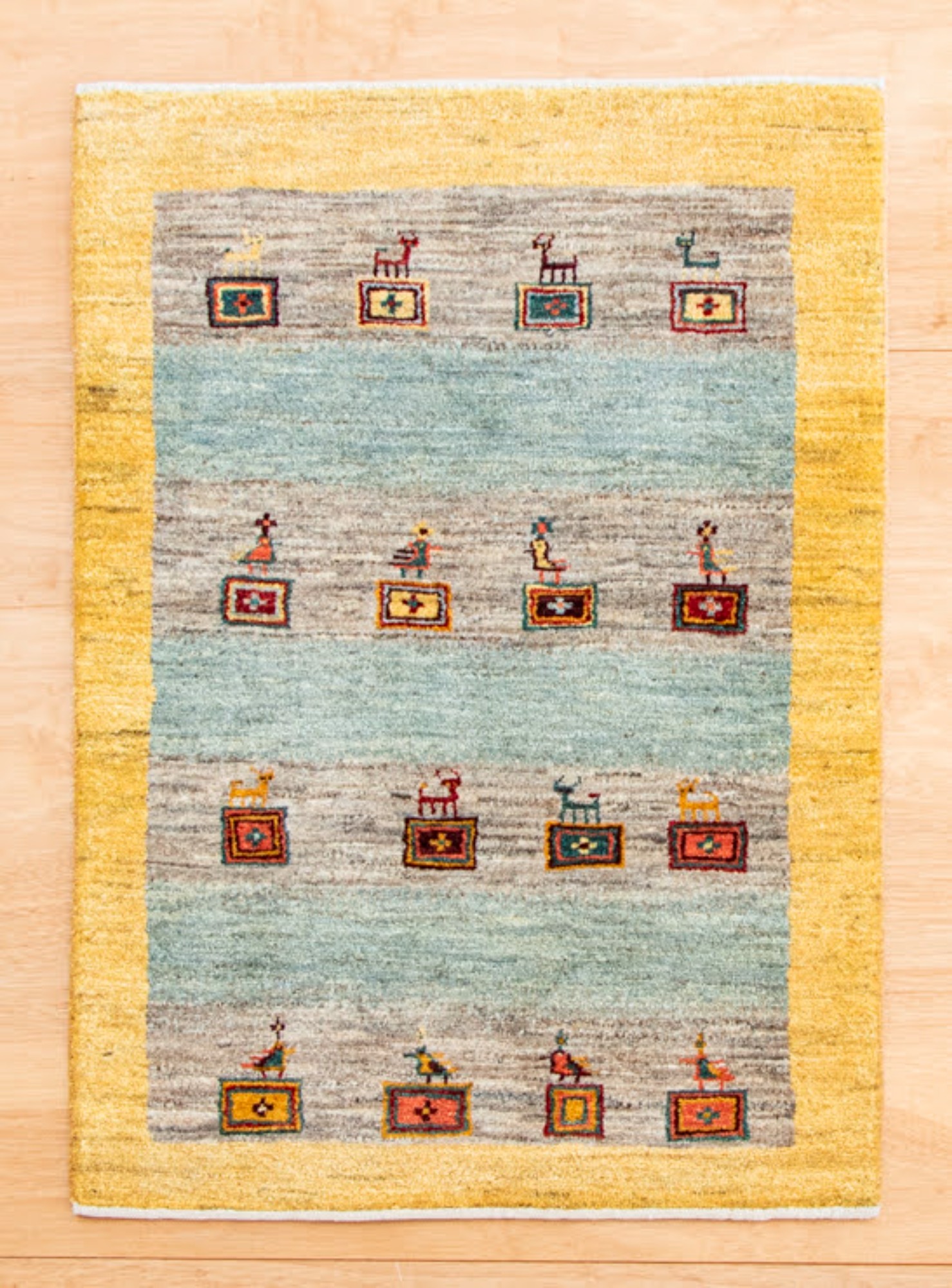新品日曜ナイト限定最終処分タイムセール☆ギャッベ：140×200　イエロー GABBEH ART GALLERY (ギャッベアートギャラリー)[公式] | 商品一覧 |