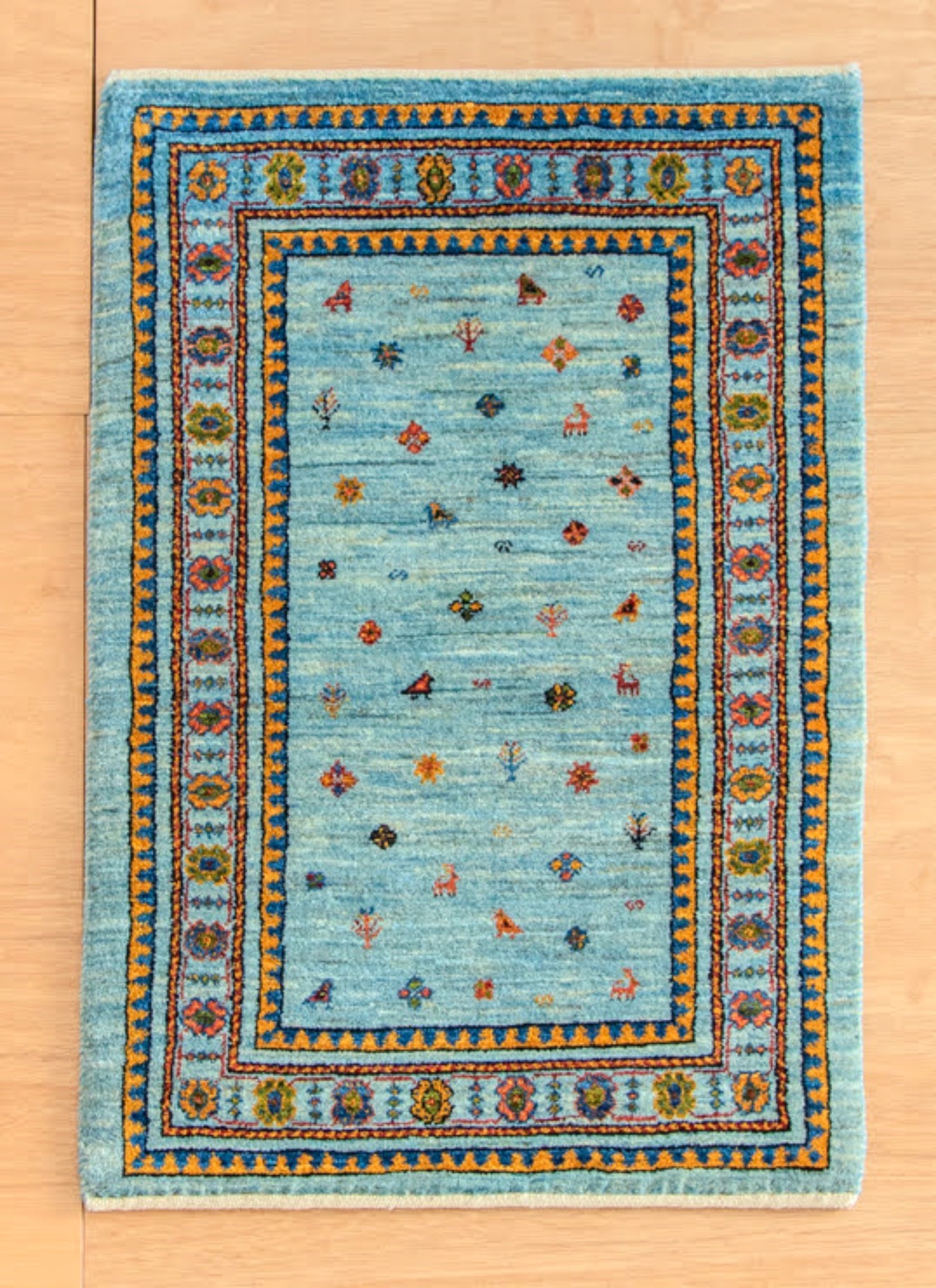 るりまりです　新品　ギャッベ　39x39  ベージュ系②+① るりまり様専用です 新品 ギャッベ 39x39 ベージュ系②+①