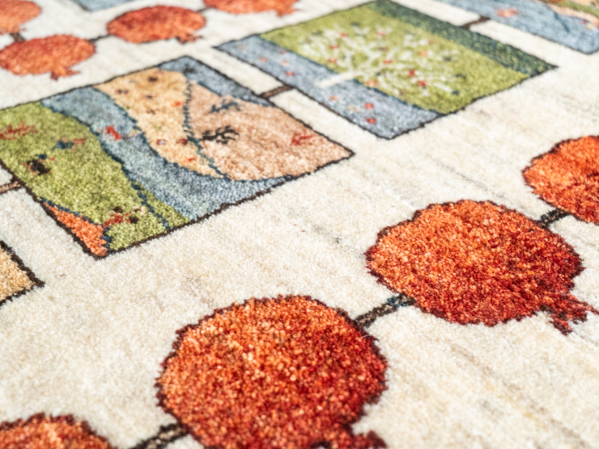 ゾランヴァリ・カシュクリ　アートギャッベ ギャッベ,ラグ,カシュクリ,91×62cm,ゾランヴァリ,手織り,ウール絨毯