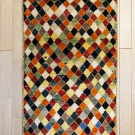 オールドギャッベ・129×70・カラフル・四角・玄関マットサイズ・真上画