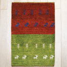 アマレ・85×57・赤・緑・鹿・木・玄関サイズ・真上画