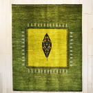 カシュクリ・193×154・緑・黄色・糸杉・生命の樹・リビングサイズ・真上画