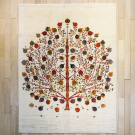 カシュクリランドスケープ・195×148・ベージュ・生命の樹・リビングサイズ・真上画