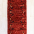 カシュクリ・201×48・赤・木・吊りランプ・キッチンサイズ・廊下敷き・真上画