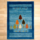 アマレ・112×79・青・水色・糸杉・木・鹿・玄関サイズ・真上画
