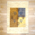 アマレ・120×80・生命の樹・ベージュ・黄色・玄関サイズ・真上画