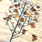 カシュクリ・玄関マットサイズ・白色・原毛・生命の樹・蝶々・アップ画