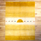アマレ・リビング、センターサイズ・黄色・グラデーション・ラクダのキャラバン・太陽・真上画