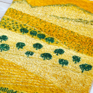 カシュクリランドスケープ・126×38・黄色・木・山・風景・草原・キッチンサイズ・その他サイズ・アップ画