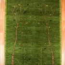 アマレ・251×173・緑・生命の樹・鹿・リビングサイズ・真上画