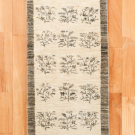カシュクリ・151×52・原毛・白・グレー・生命の樹・廊下・キッチンサイズ・真上画
