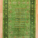 カシュクリ・183×119・緑色・生命の樹・センターラグサイズ・真上画