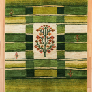 アマレ・177×117・緑・黄緑・生命の樹・センターラグサイズ・真上画