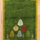 アマレ・148×101・緑・木・鹿・センターラグサイズ・真上画