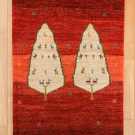 アマレ・122×77・赤色・グラデーション・糸杉・羊・玄関サイズ・真上画