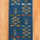 アマレ・142×51・青色・木・花・廊下敷き・真上画