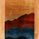 カシュクリ・118×75・黄・赤・青・山・グラデーション・玄関サイズ・真上画