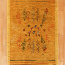アマレ・128×83・黄色・羊・ラクダ・鳥・植物・玄関サイズ・真上画