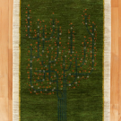 カシュクリ・118×79・緑・生命の樹・花・玄関サイズ・真上画