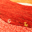 カシュクリ・135×73・赤色・風景・木・羊・夕日・玄関サイズ・アップ画