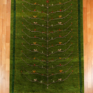アマレ・249×170・緑・生命の樹・鳥・リビングサイズ・真上画