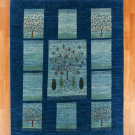 アマレ・194×148・青・生命の樹・センターラグサイズ・真上画