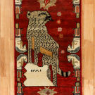 オールドライオン・127×64・赤・ライオン・馬・玄関マット・真上画