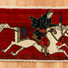 オールドライオン・53×87・赤色・馬・人・玄関サイズ・真上画