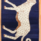 オールドライオン・148×101・紺色・スマック織・真上画