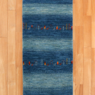 カシュクリ・149×53・青色・糸杉・鹿・廊下敷き・真上画
