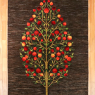 ルリバフ・240×165・茶色・ザクロの木・グラデーション・リビングサイズ・真上画