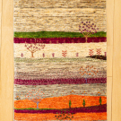 カシュクリランドスケープ・96×59・茶色原毛・紫色・生命の樹・玄関マットサイズ・真上画