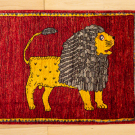 ルリバフ・96×63・赤色・ライオン・玄関マットサイズ・真上画