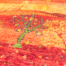 カシュクリランドスケープ・102×59・赤色・橙色・生命の樹・糸杉・玄関マットサイズ・アップ画