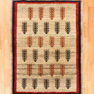 オールドギャッベ・154×101・茶色原毛・生命の樹・センターラグサイズ・真上画