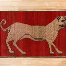 オールドライオン・150×89・赤色・ライオン・センターラグサイズ・真上画