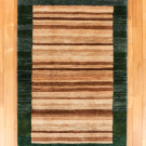 シャクルー・144×100・緑・茶色・シンプル・センターラグサイズ・真上画