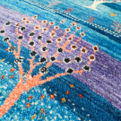 カシュクリランドスケープ・176×122・青色・生命の樹・風景・センターラグサイズ・アップ画
