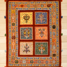バルーチスペシャル・95×73・赤色・糸杉・生命の樹・羊・玄関マットサイズ・真上画