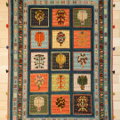 バルーチスペシャル・158×107・青色・しだれ柳・生命の樹・センターラグサイズ・真上画