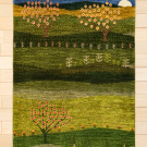 カシュクリランドスケープ・122×83・緑色・生命の樹・玄関マットサイズ・真上画