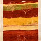 カシュクリランドスケープ・118×79・赤色・生命の樹・風景・玄関マットサイズ・真上画