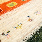 アマレ・123×85・茶色・カラフル・白原毛・鹿・木・玄関マットサイズ・アップ画