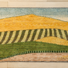 アマレランドスケープ・80×118・黄色・緑色・風景・花・玄関マットサイズ・真上画