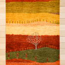 カシュクリランドスケープ・128×81・赤色・黄色・生命の樹・風景・玄関サイズ・真上画