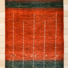 カシュクリ・128×87・赤色・緑色・生命の樹・羊・玄関マットサイズ・真上画