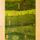 カシュクリランドスケープ・105×65・緑色・生命の樹・風景・玄関サイズ・真上画