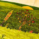 カシュクリランドスケープ・105×65・緑色・生命の樹・風景・玄関サイズ・アップ画