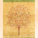 ルリバフ・192×146・黄色・緑・生命の樹・リビングサイズ・真上画