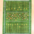 アマレ・198×151・緑色・花柄・木・リビングサイズ・真上画
